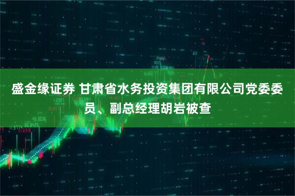 盛金缘证券 甘肃省水务投资集团有限公司党委委员、副总经理胡岩被查