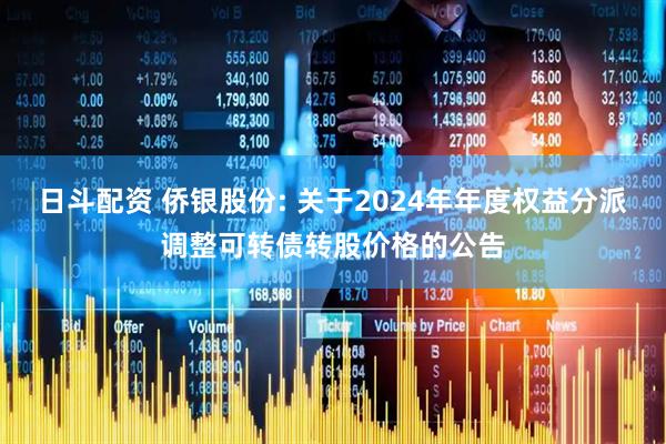 日斗配资 侨银股份: 关于2024年年度权益分派调整可转债转股价格的公告